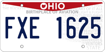 OH license plate FXE1625