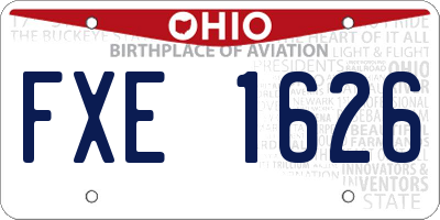 OH license plate FXE1626