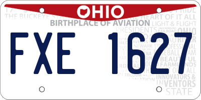 OH license plate FXE1627