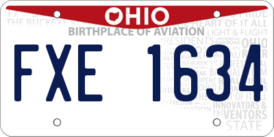 OH license plate FXE1634