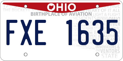 OH license plate FXE1635