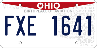 OH license plate FXE1641
