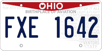 OH license plate FXE1642