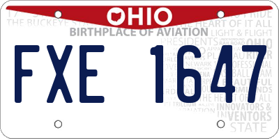 OH license plate FXE1647