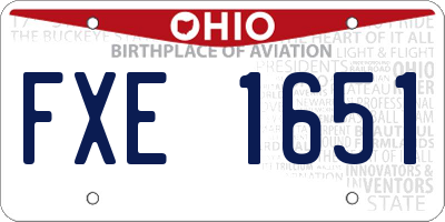 OH license plate FXE1651