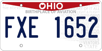OH license plate FXE1652