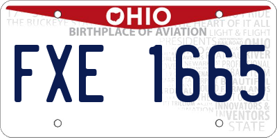 OH license plate FXE1665
