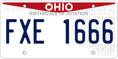 OH license plate FXE1666