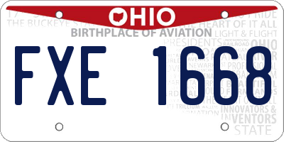 OH license plate FXE1668