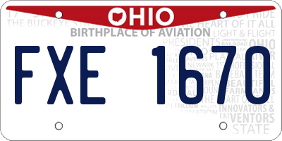 OH license plate FXE1670