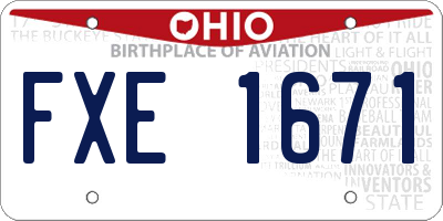 OH license plate FXE1671