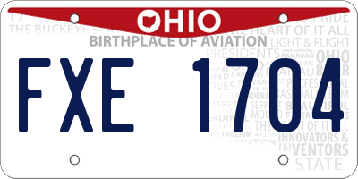 OH license plate FXE1704