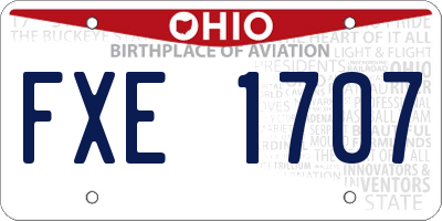 OH license plate FXE1707