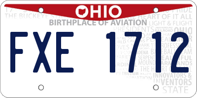 OH license plate FXE1712