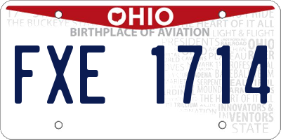 OH license plate FXE1714