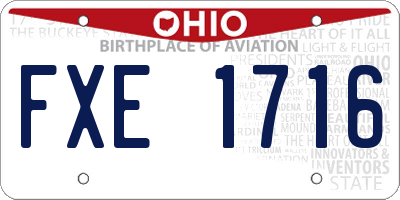 OH license plate FXE1716