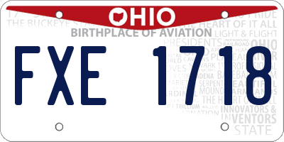 OH license plate FXE1718
