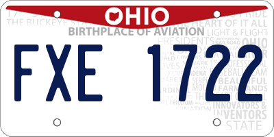 OH license plate FXE1722