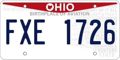 OH license plate FXE1726