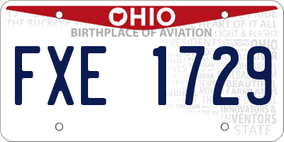 OH license plate FXE1729