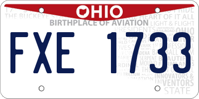 OH license plate FXE1733