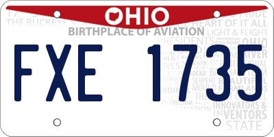 OH license plate FXE1735