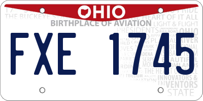 OH license plate FXE1745