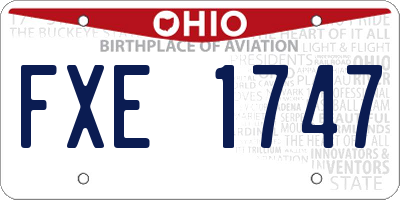OH license plate FXE1747