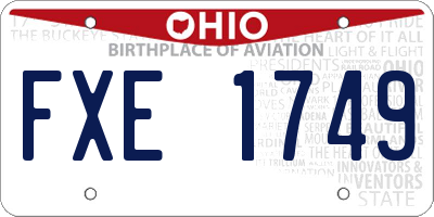 OH license plate FXE1749