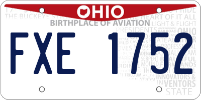 OH license plate FXE1752