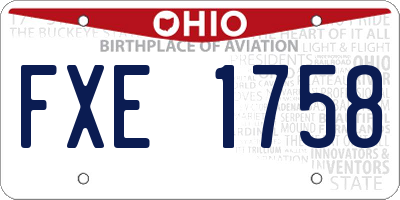 OH license plate FXE1758
