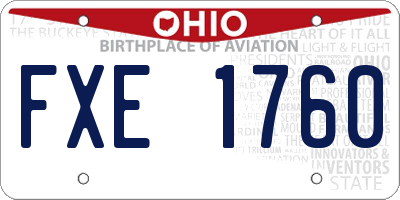 OH license plate FXE1760