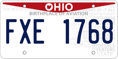 OH license plate FXE1768