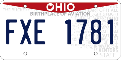 OH license plate FXE1781