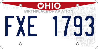 OH license plate FXE1793