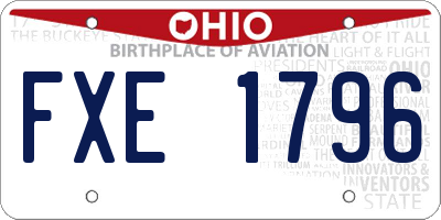 OH license plate FXE1796