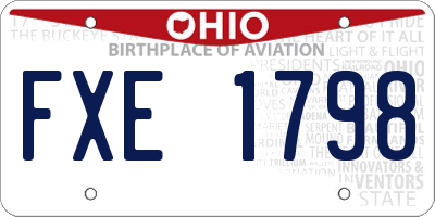 OH license plate FXE1798