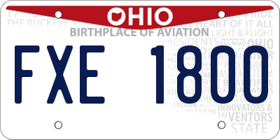 OH license plate FXE1800