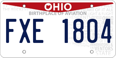 OH license plate FXE1804