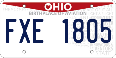 OH license plate FXE1805