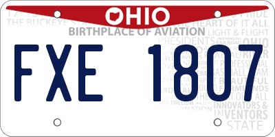 OH license plate FXE1807