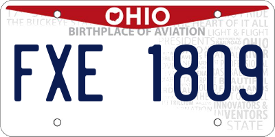 OH license plate FXE1809