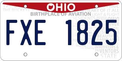OH license plate FXE1825
