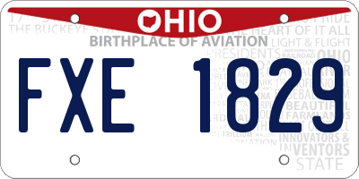 OH license plate FXE1829