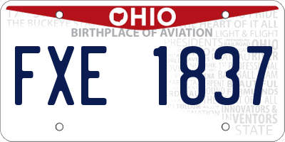 OH license plate FXE1837