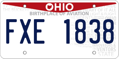 OH license plate FXE1838