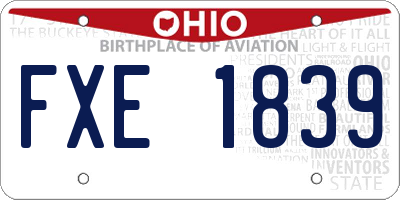 OH license plate FXE1839