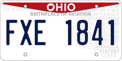 OH license plate FXE1841