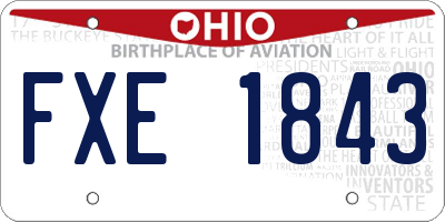 OH license plate FXE1843