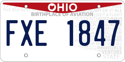 OH license plate FXE1847